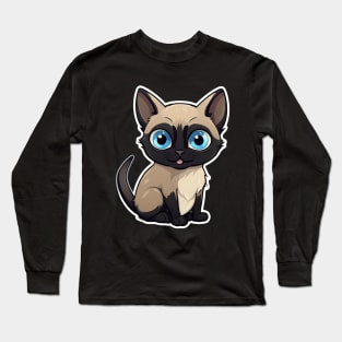 Cute Siamese Cat Lover Funny Siamese Cat Long Sleeve T-Shirt